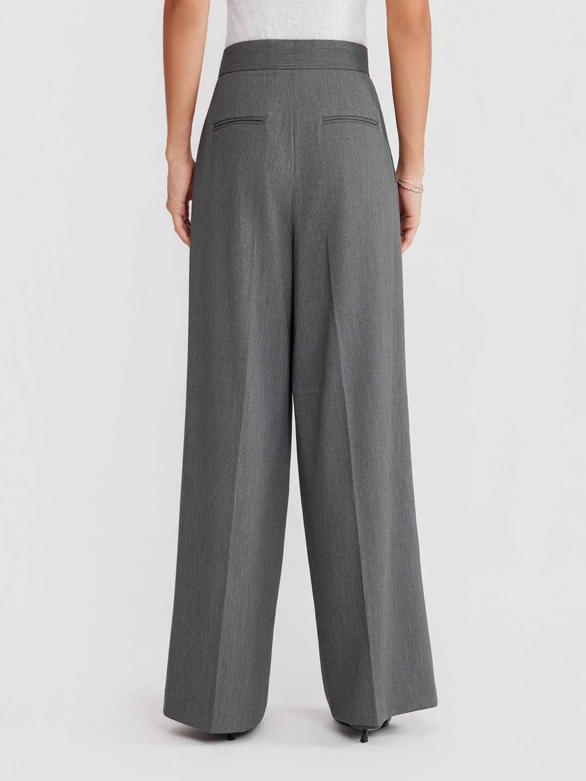 ASOBIO Slim Pleated Full-Length Trousers