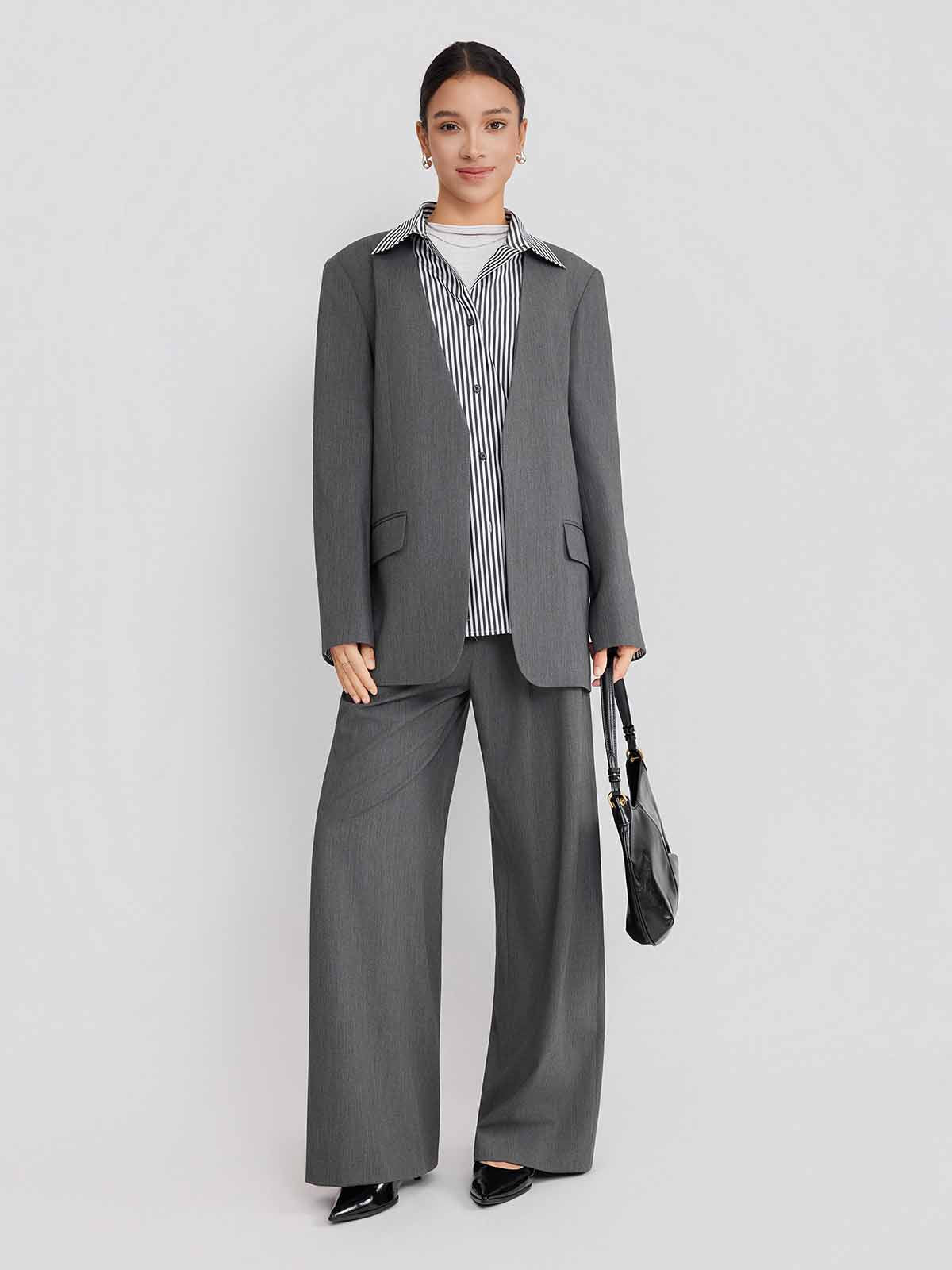 ASOBIO Detachable Collar Relaxed Blazer