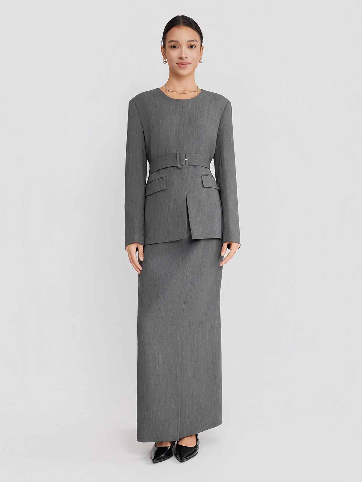 ASOBIO Belted Pullover Blazer