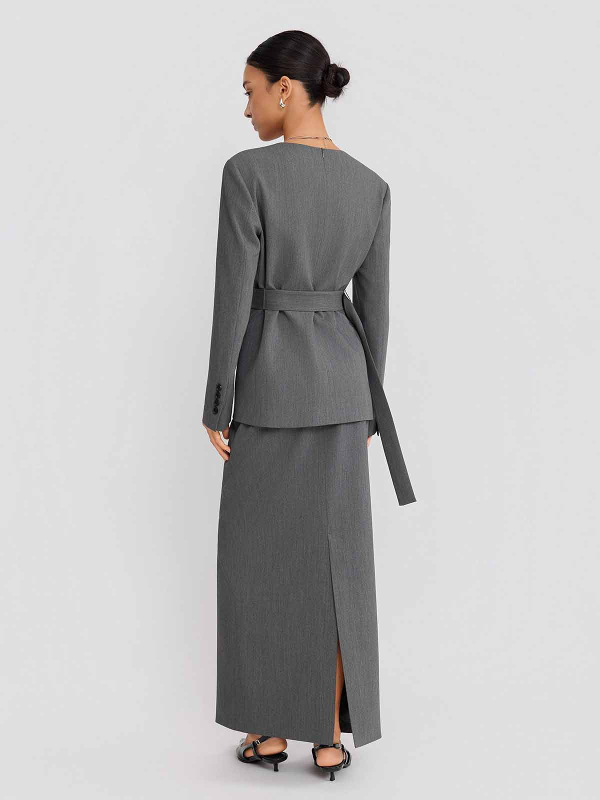 ASOBIO Belted Pullover Blazer