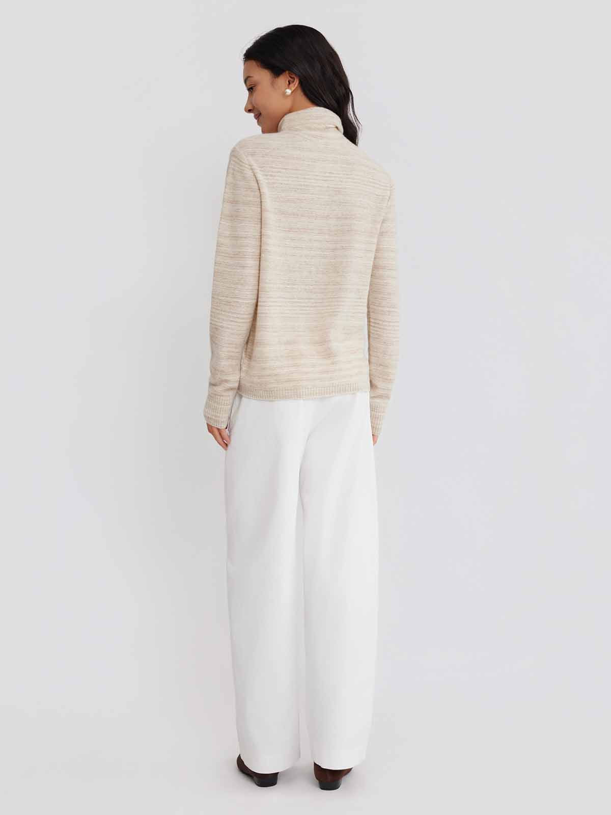 ASOBIO Yak Wool Blend Mélange Pullover Sweater