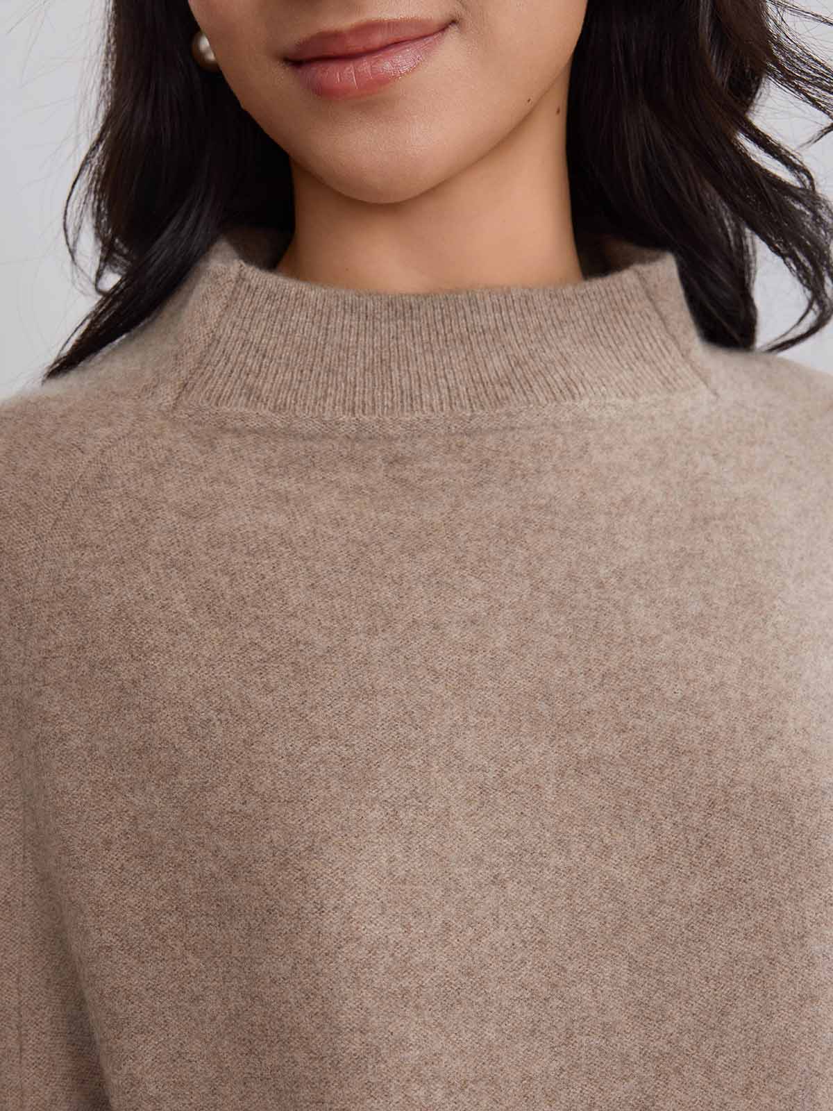ASOBIO Yak Wool Blend Raglan Pullover Sweater