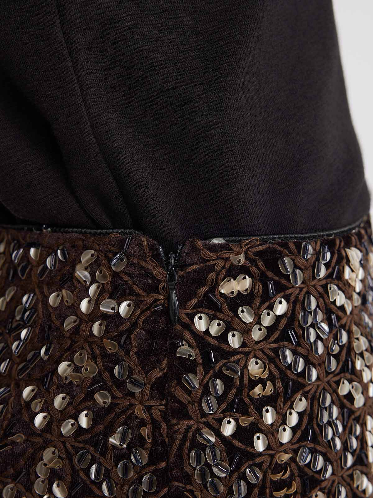 ASOBIO Sequin Embroidered Mini Skirt