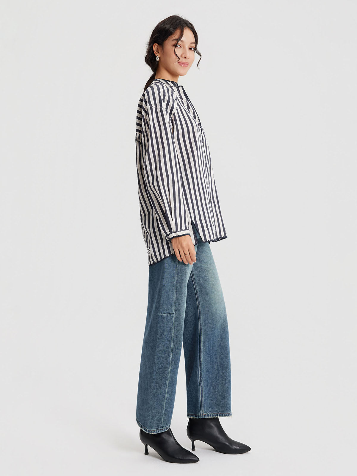 ASOBIO Striped Relaxed Shirt
