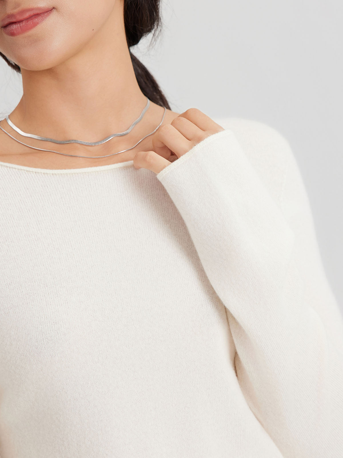 ASOBIO Wool-Cashmere Boatneck Sweater