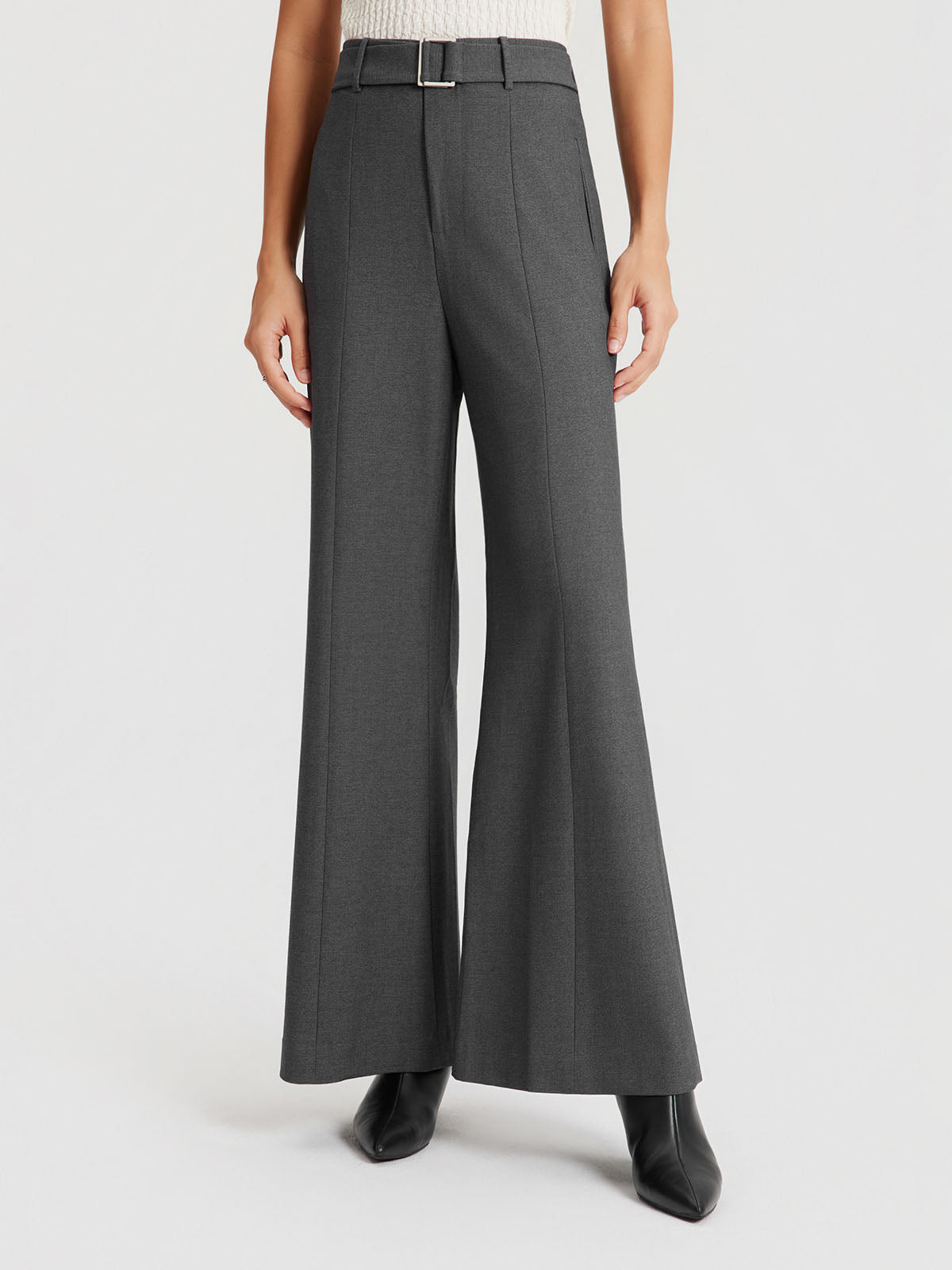 ASOBIO Effortless Pant Belted Wide-Leg Trousers