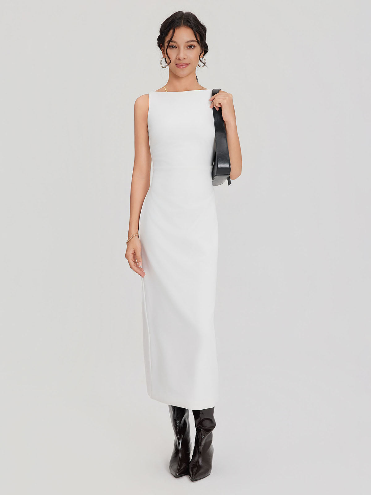 ASOBIO Tuck Midi Dress