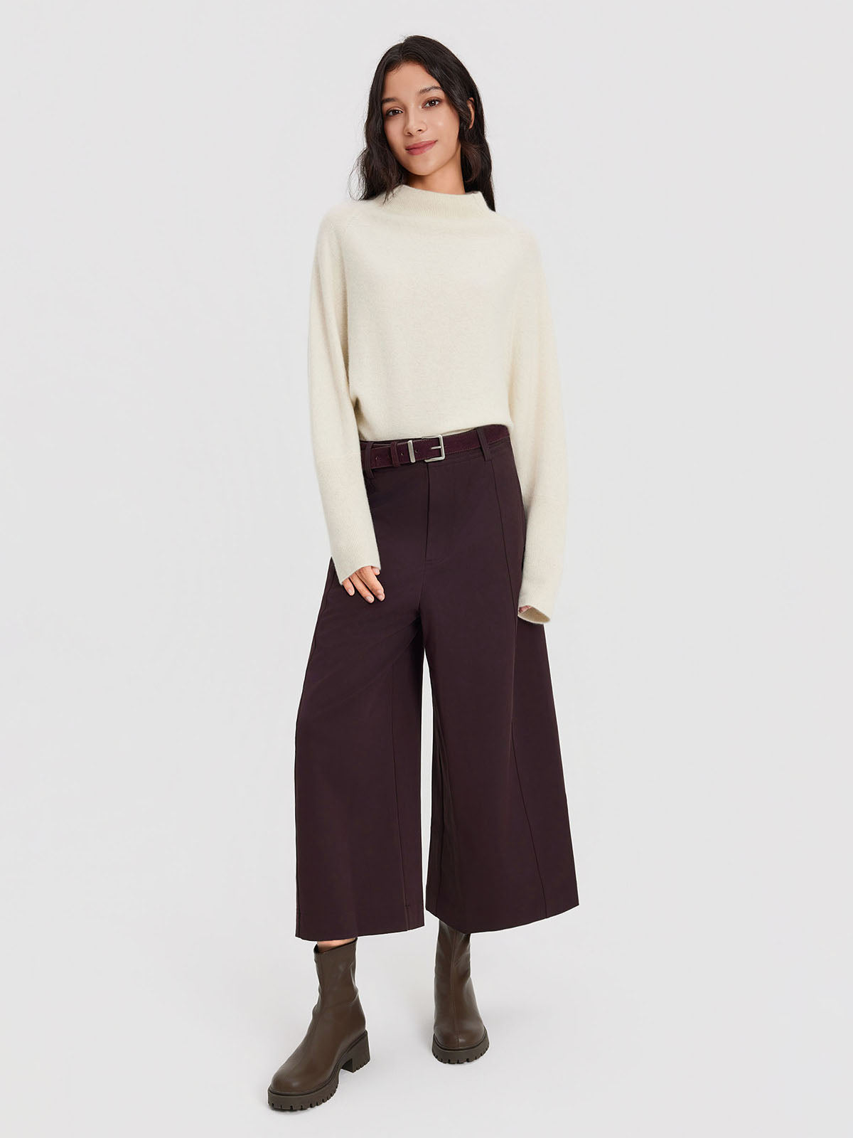 ASOBIO Wide-Leg Cropped Trousers