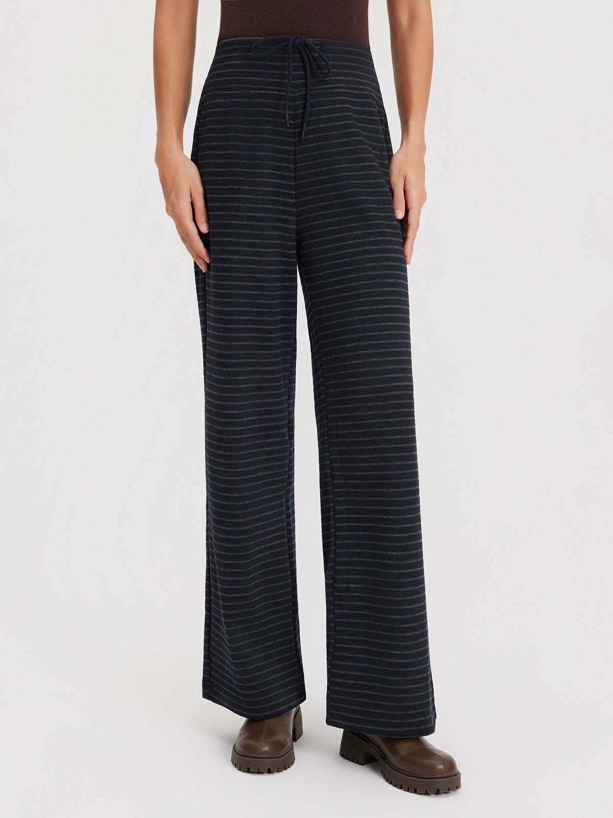 ASOBIO Striped Straight-Leg Sweatpants