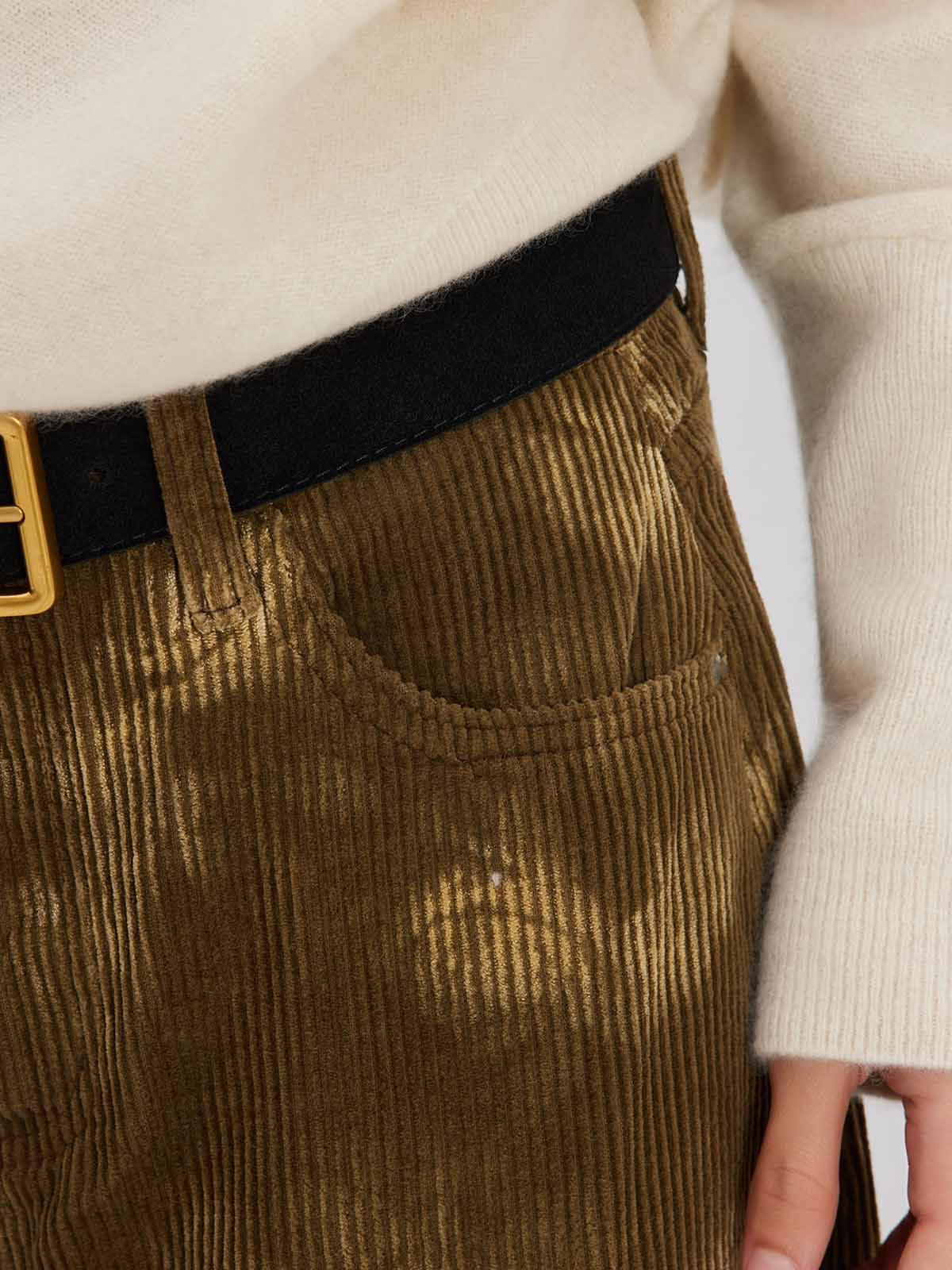 ASOBIO Printed Corduroy Pants