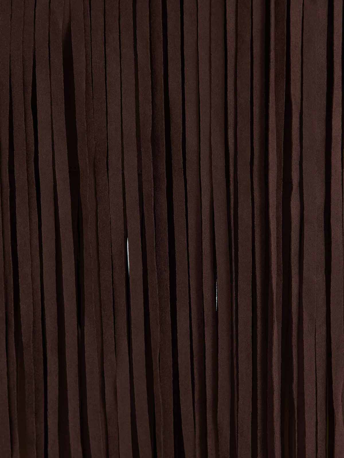 ASOBIO Mid-Rise Suede Fringe Maxi Skirt