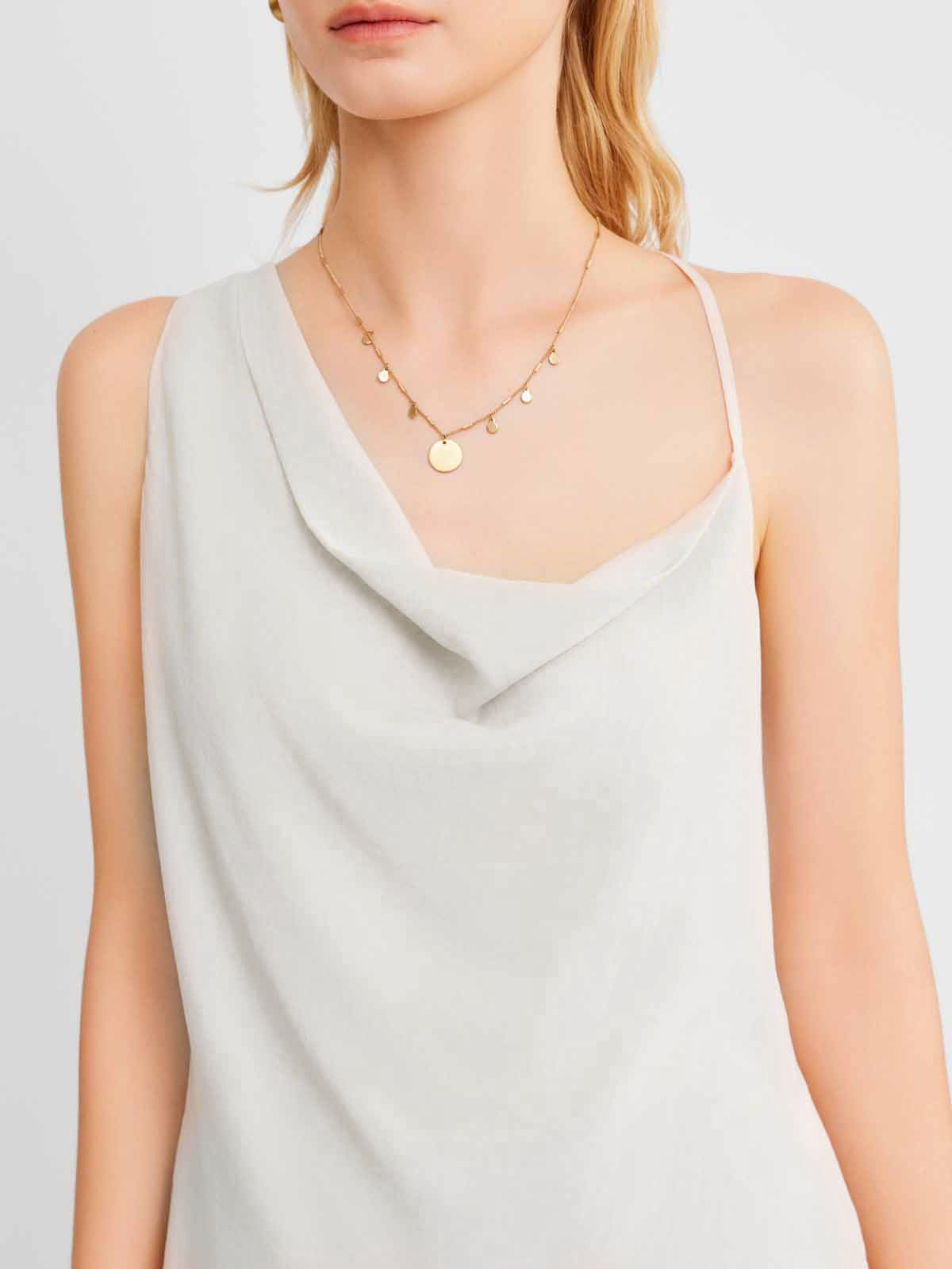 Asymmetric Draped Chiffon Cami