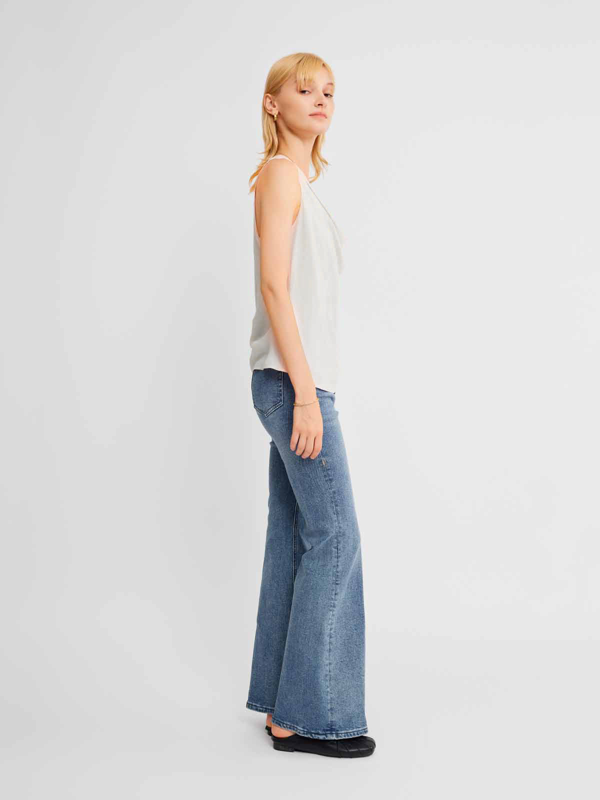 Asymmetric Draped Chiffon Cami