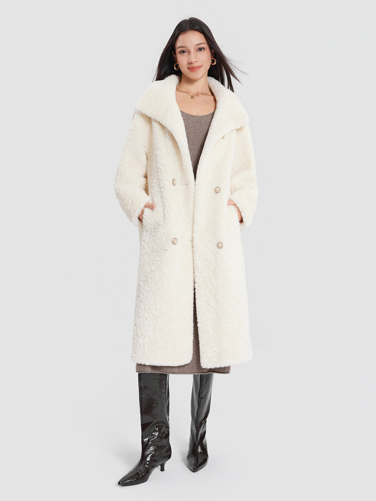 ASOBIO Yak Wool Knit Slip Dress