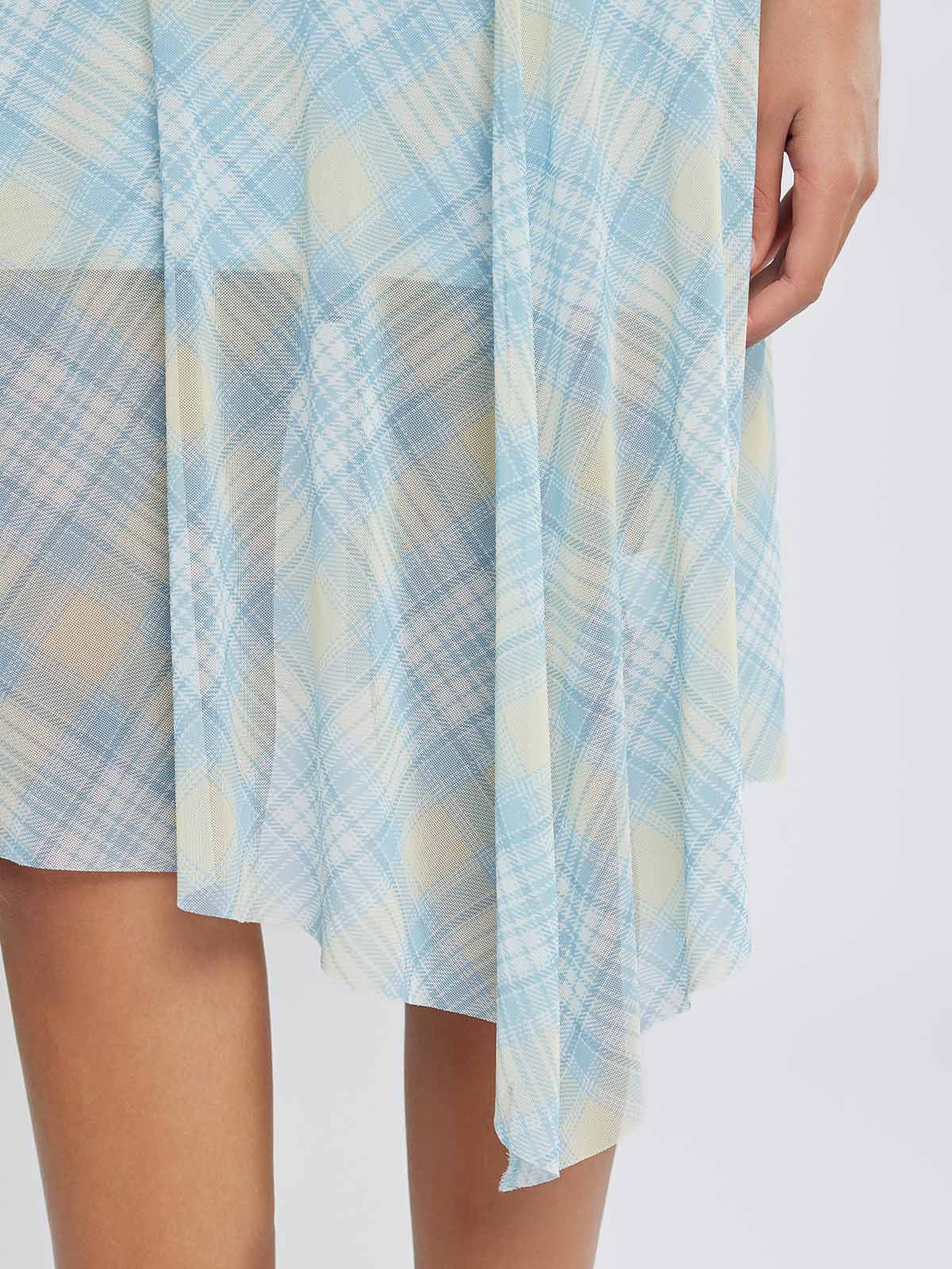 ASOBIO Ruched Tulle Midi Dress