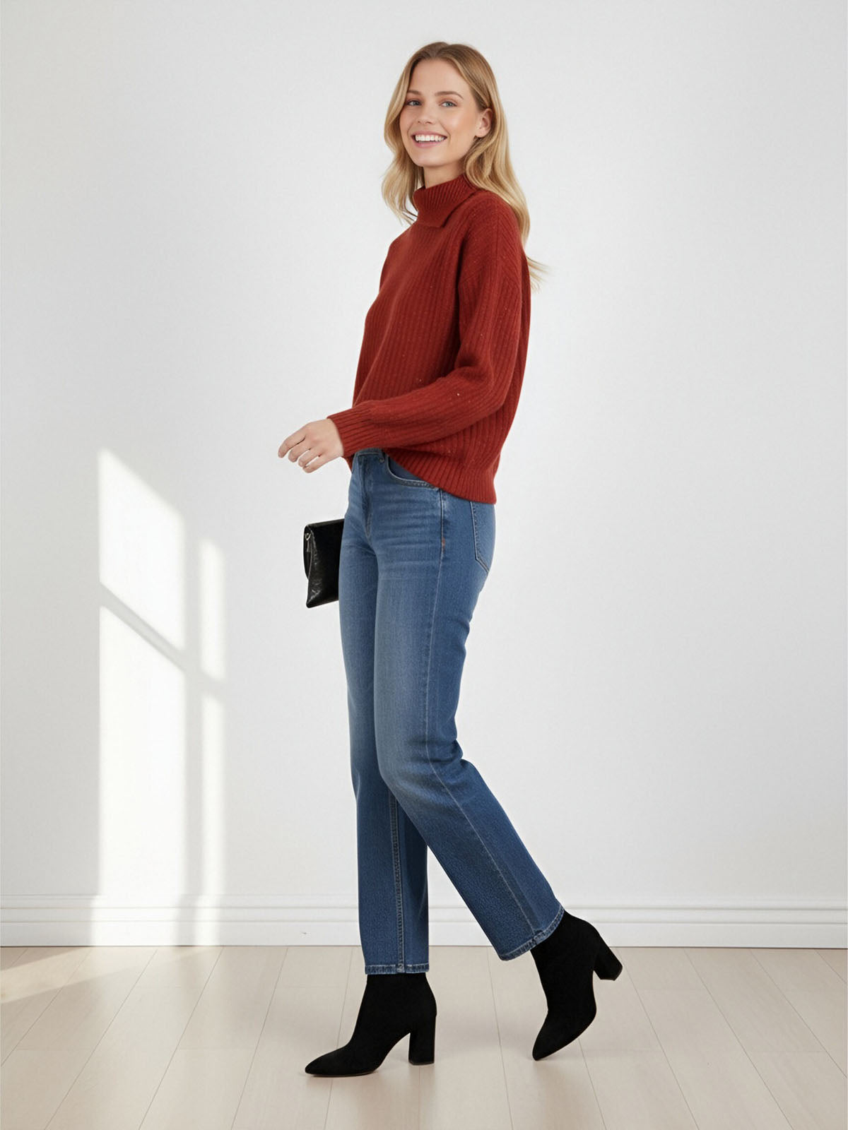 ASOBIO 100% Wool Sequin Sweater