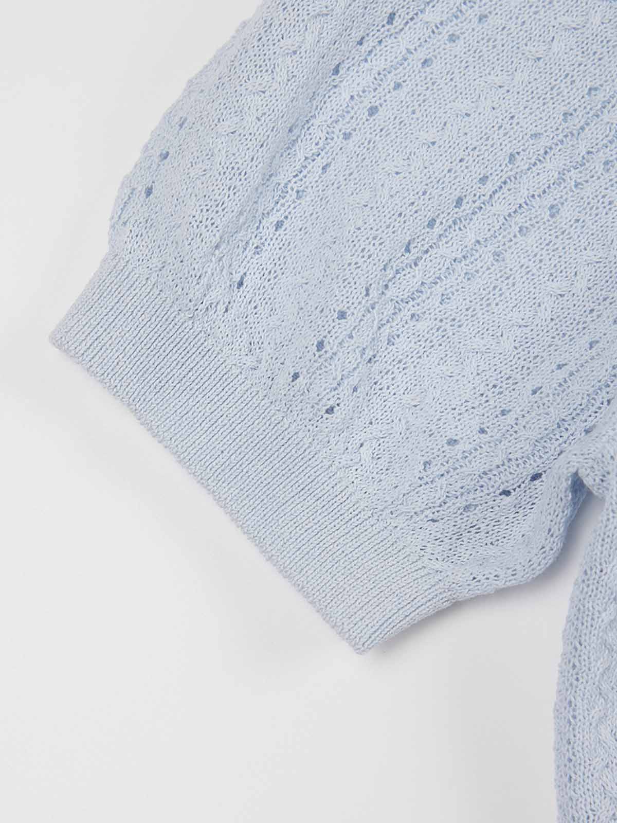 Ribbed Knit Polo Top