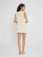  V-Cut Fringe Hem Tee
