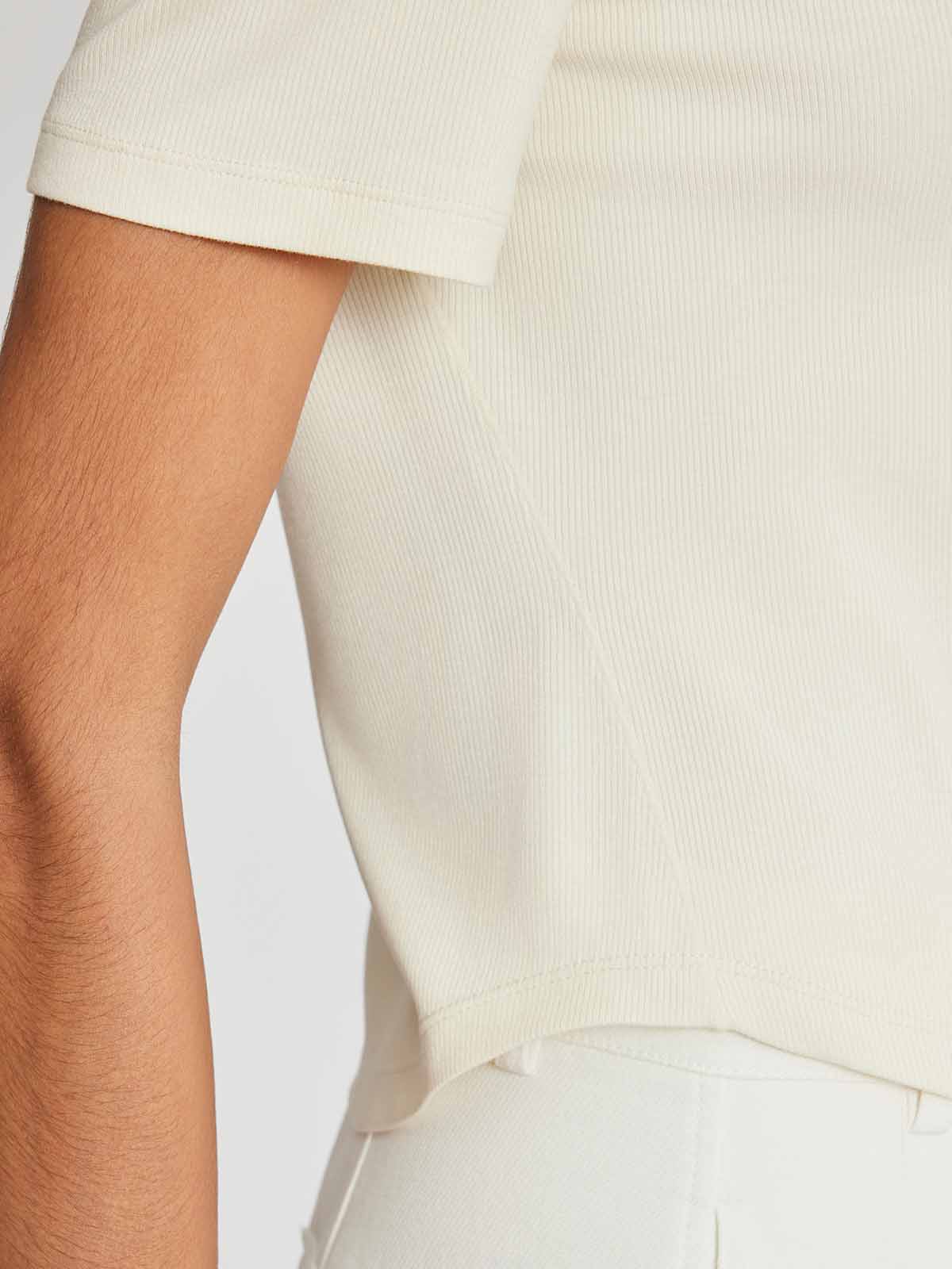 Stretch Rib Short Sleeve Henley Top