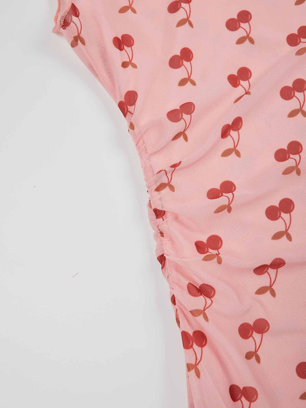 ASOBIO Ruched Tulle Midi Dress