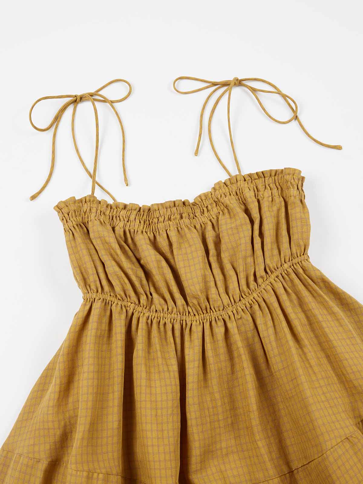  Linen Tiered Midi Dress