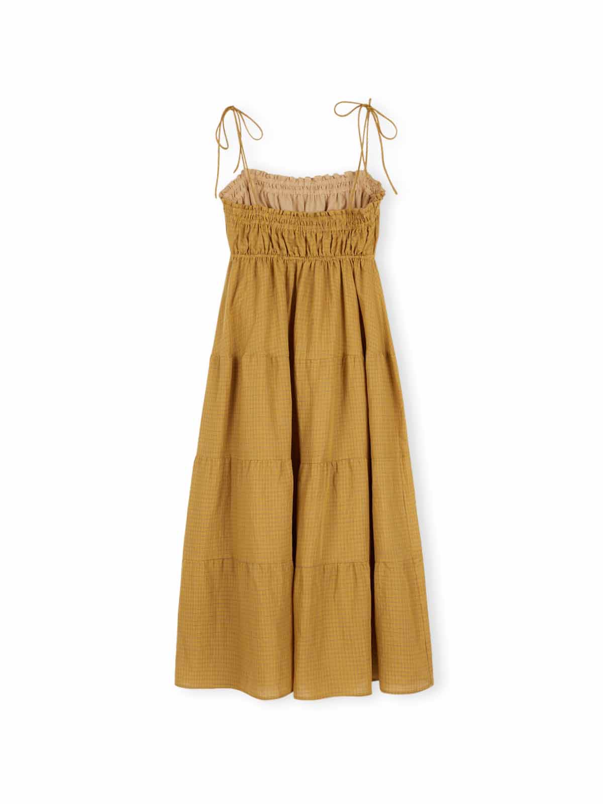  Linen Tiered Midi Dress