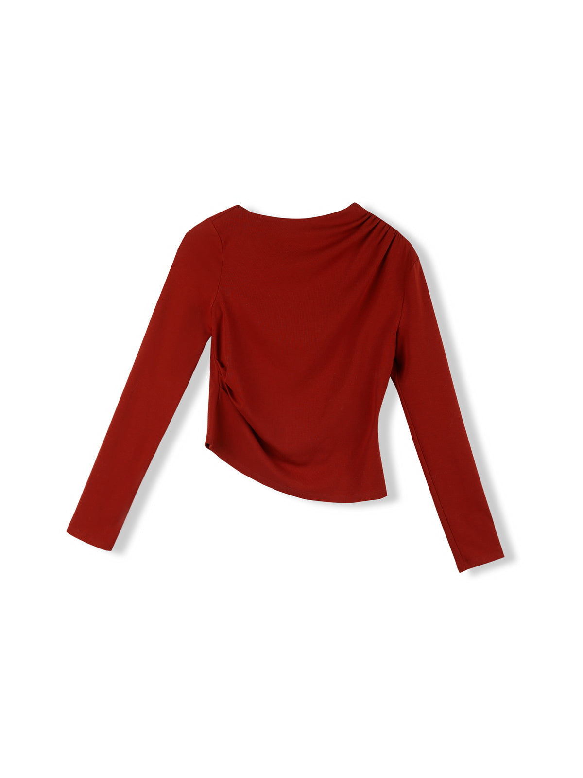 ASOBIO Long-Sleeve Draped Mockneck Top