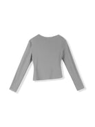 ASOBIO Long-Sleeve Draped Mockneck Top