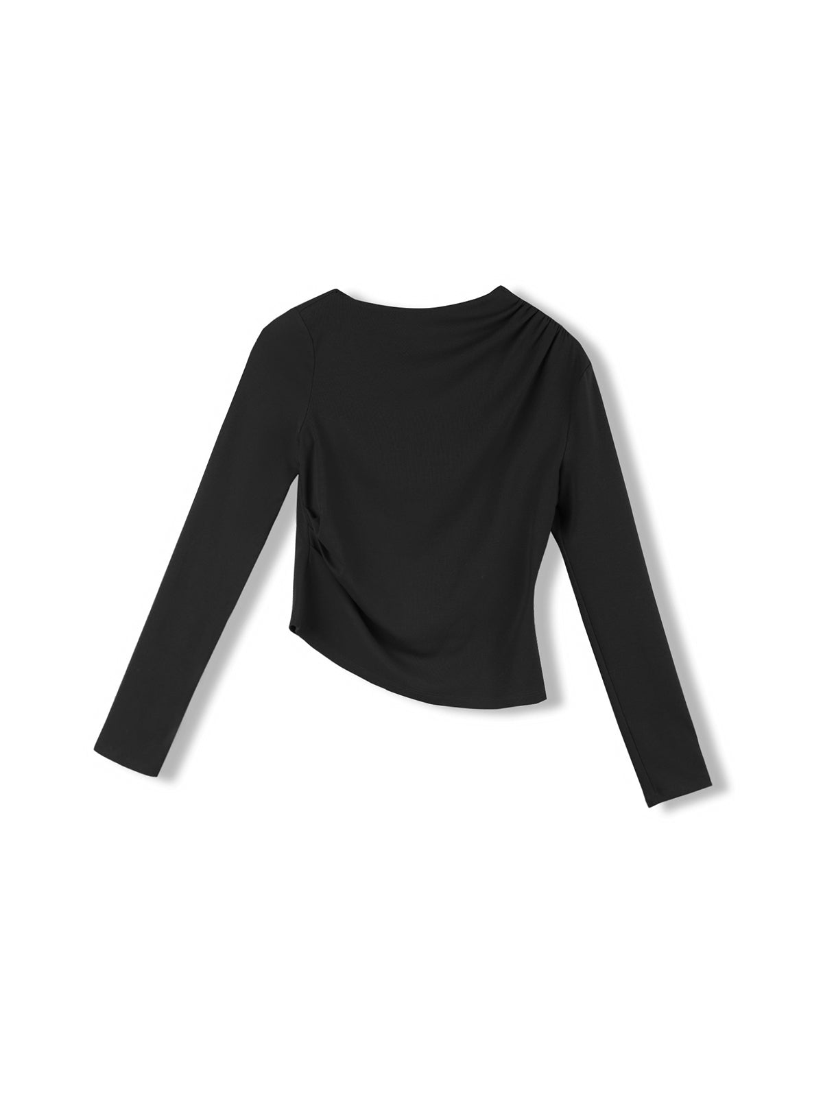 ASOBIO Long-Sleeve Draped Mockneck Top