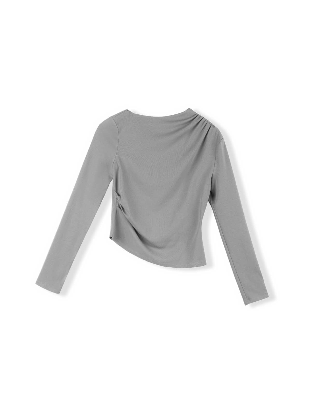 ASOBIO Long-Sleeve Draped Mockneck Top