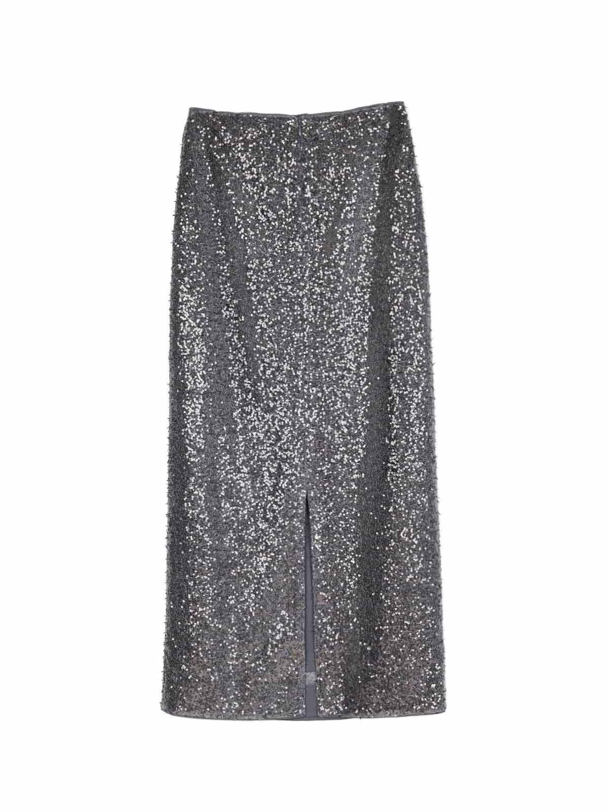 ASOBIO Sequin Sheer Maxi Skirt