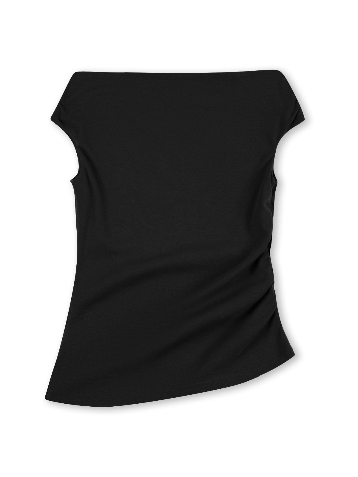 Ruched One-Shoulder Knit Top