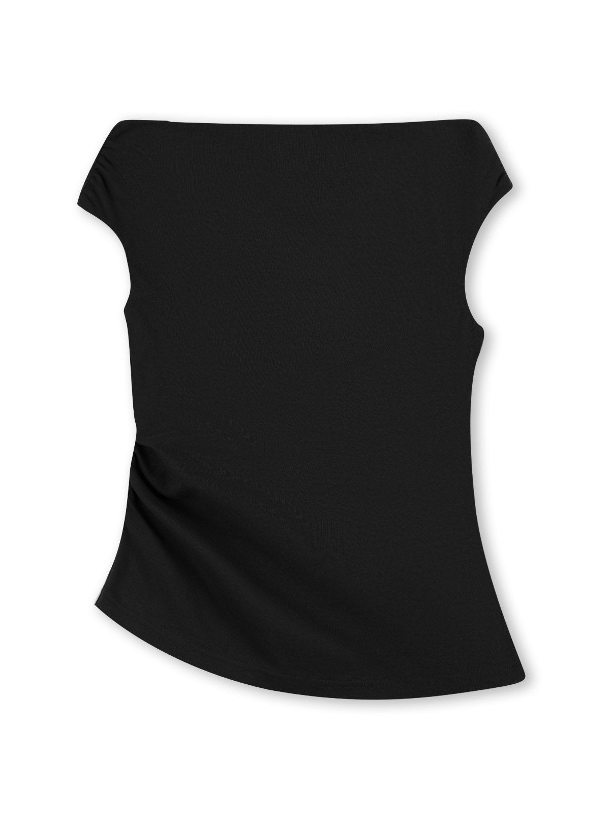 Ruched One-Shoulder Knit Top