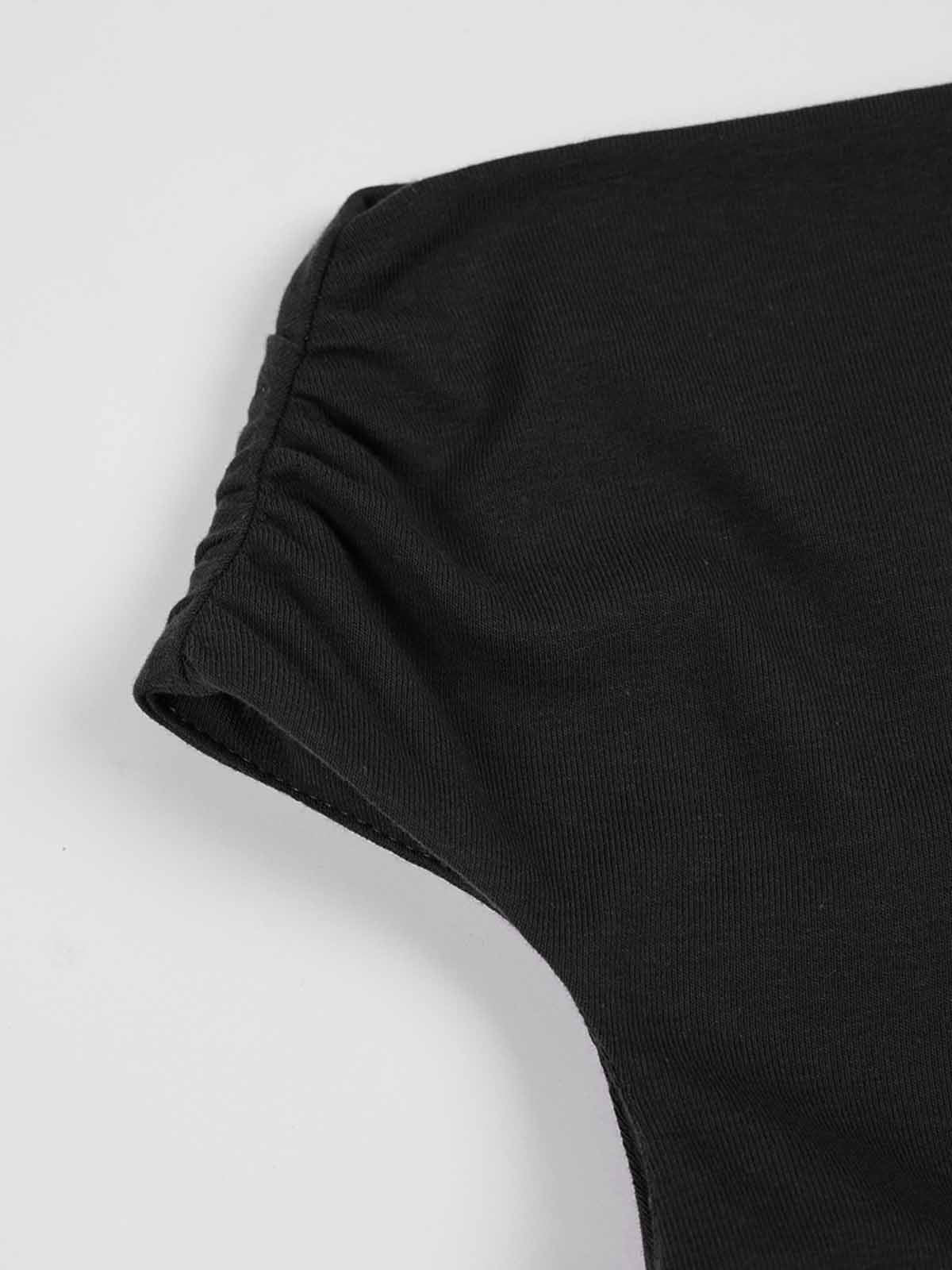 Ruched One-Shoulder Knit Top