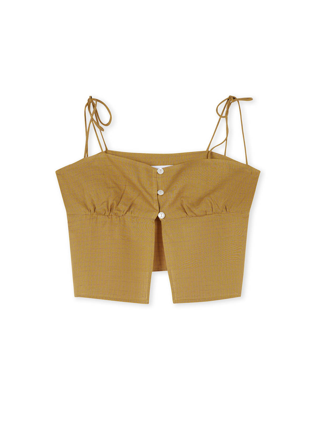 Mustard yellow crop top with thin straps