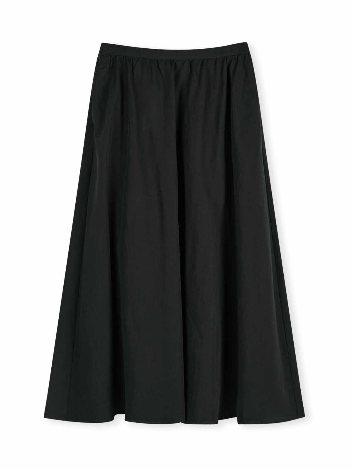 Linen-Blend A-Line Midi Skirt