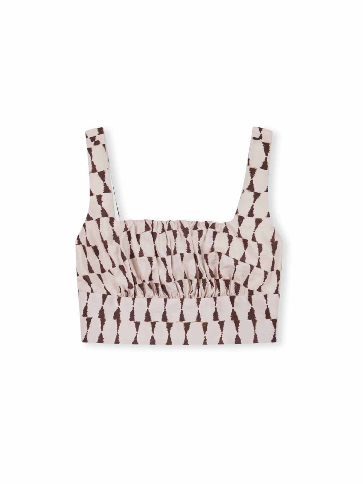 Smocked Square-Neck Top