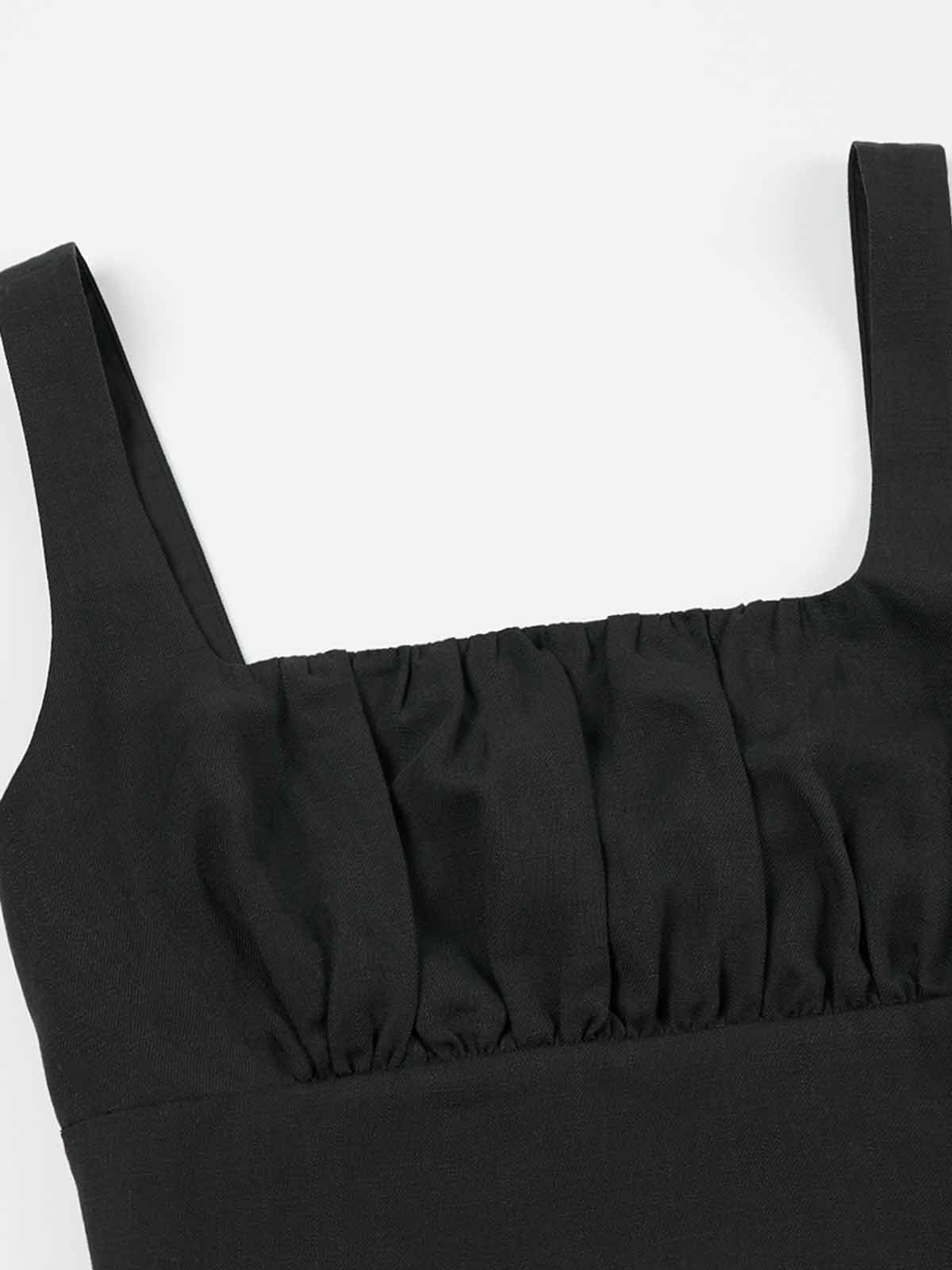 Smocked Square-Neck Top