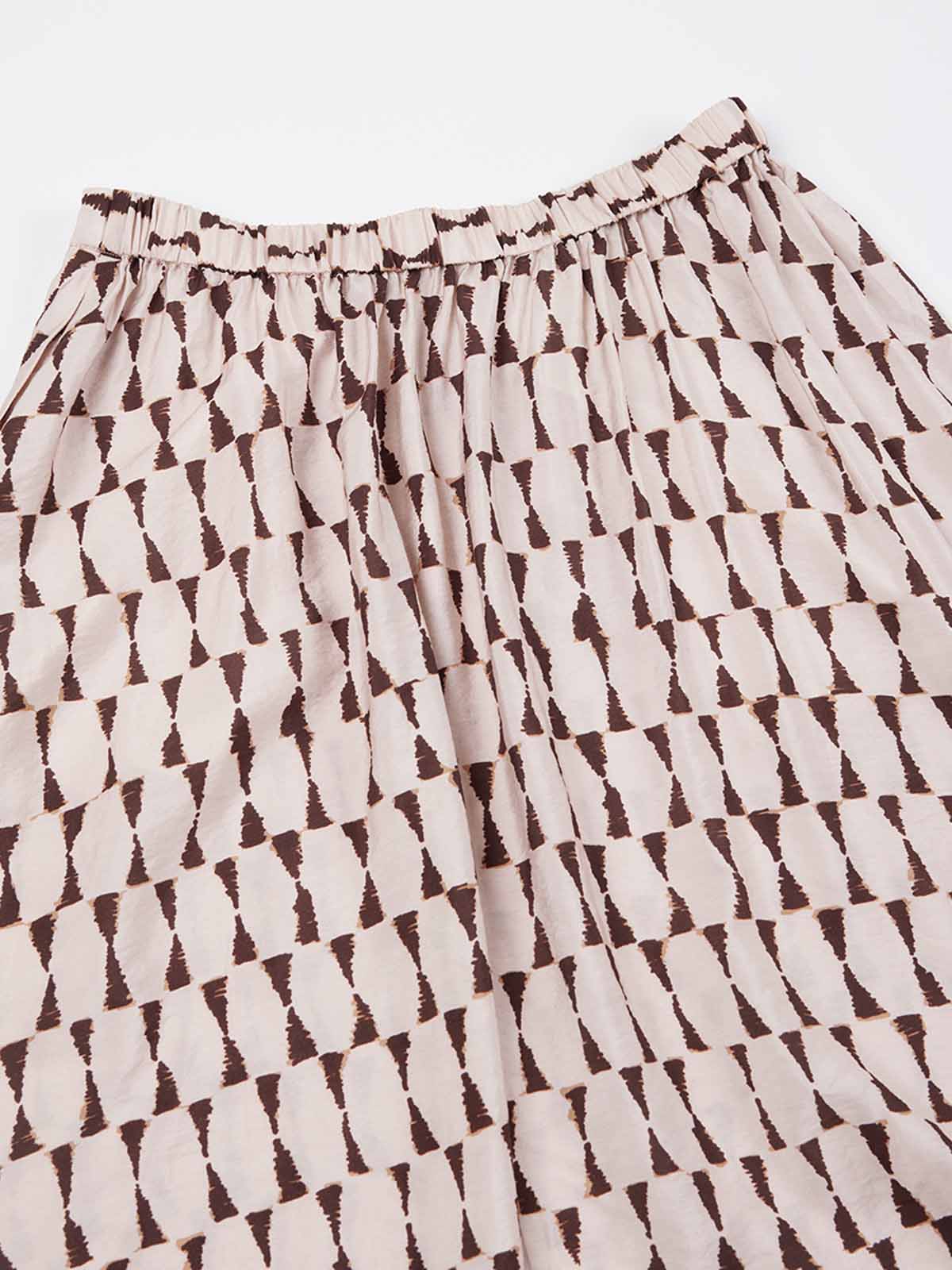 Linen-Blend A-Line Midi Skirt