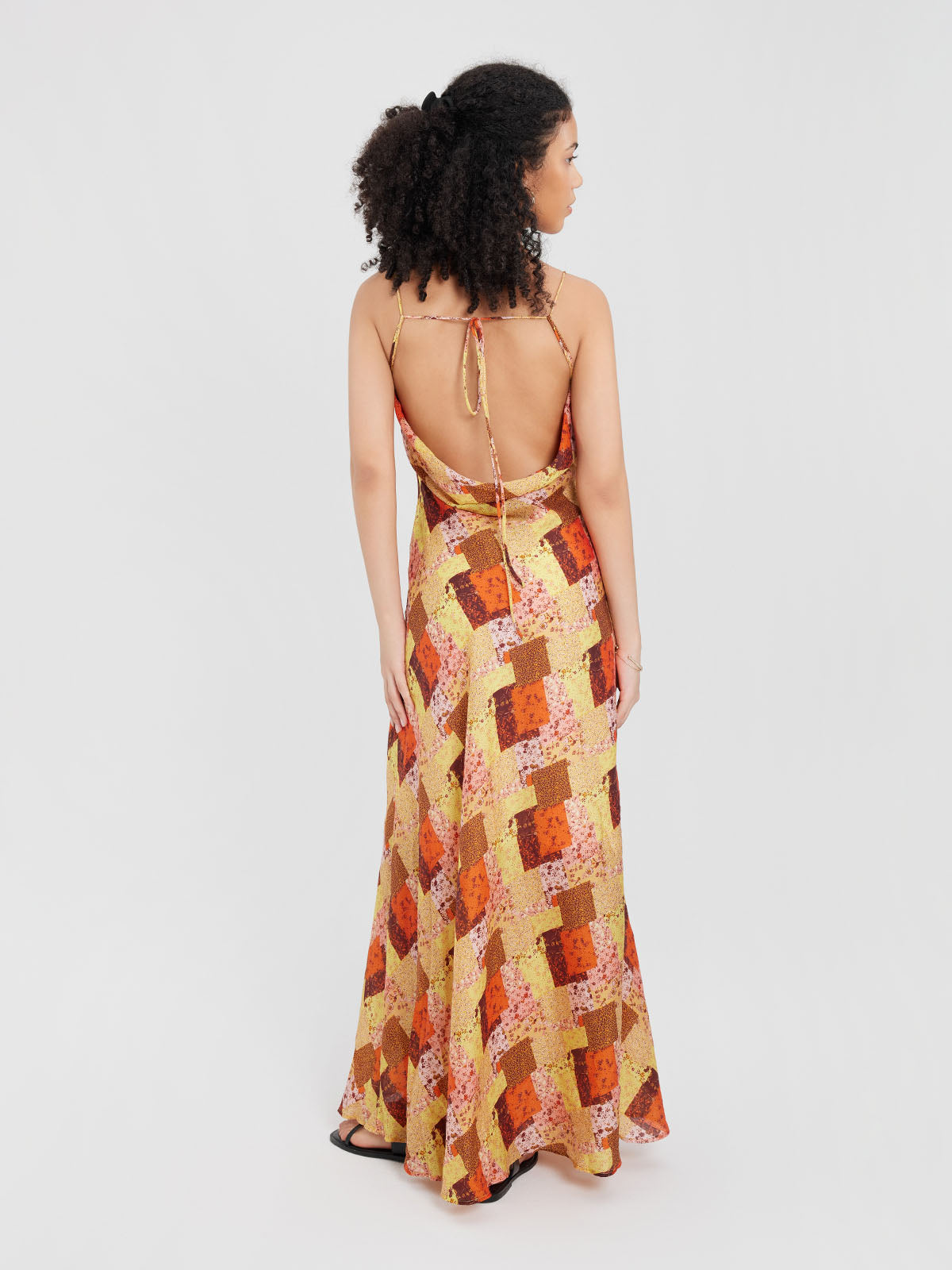 ASOBIO Printed Strappy Maxi Dress