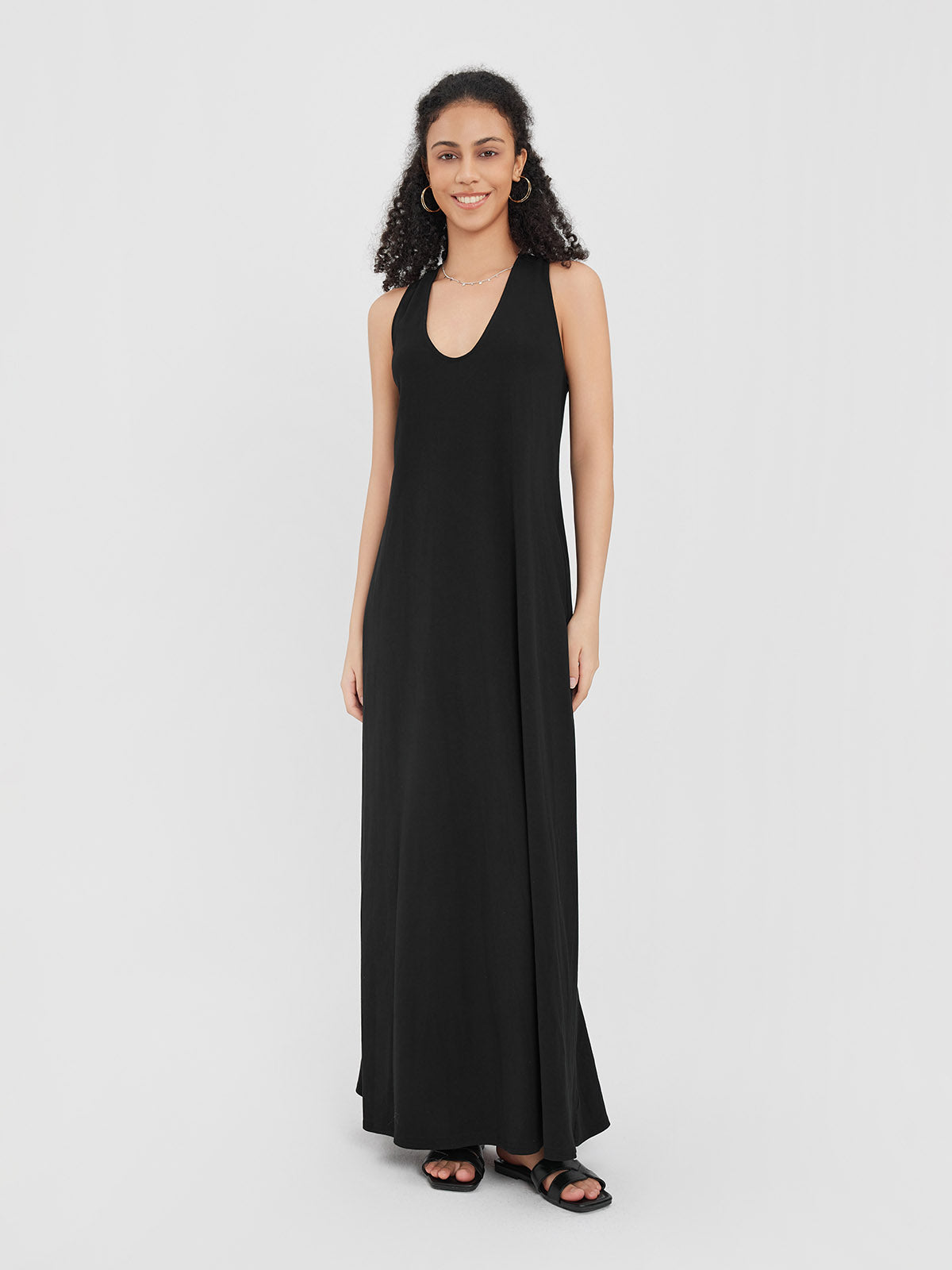 ASOBIO Twist-Back Knit Maxi Dress