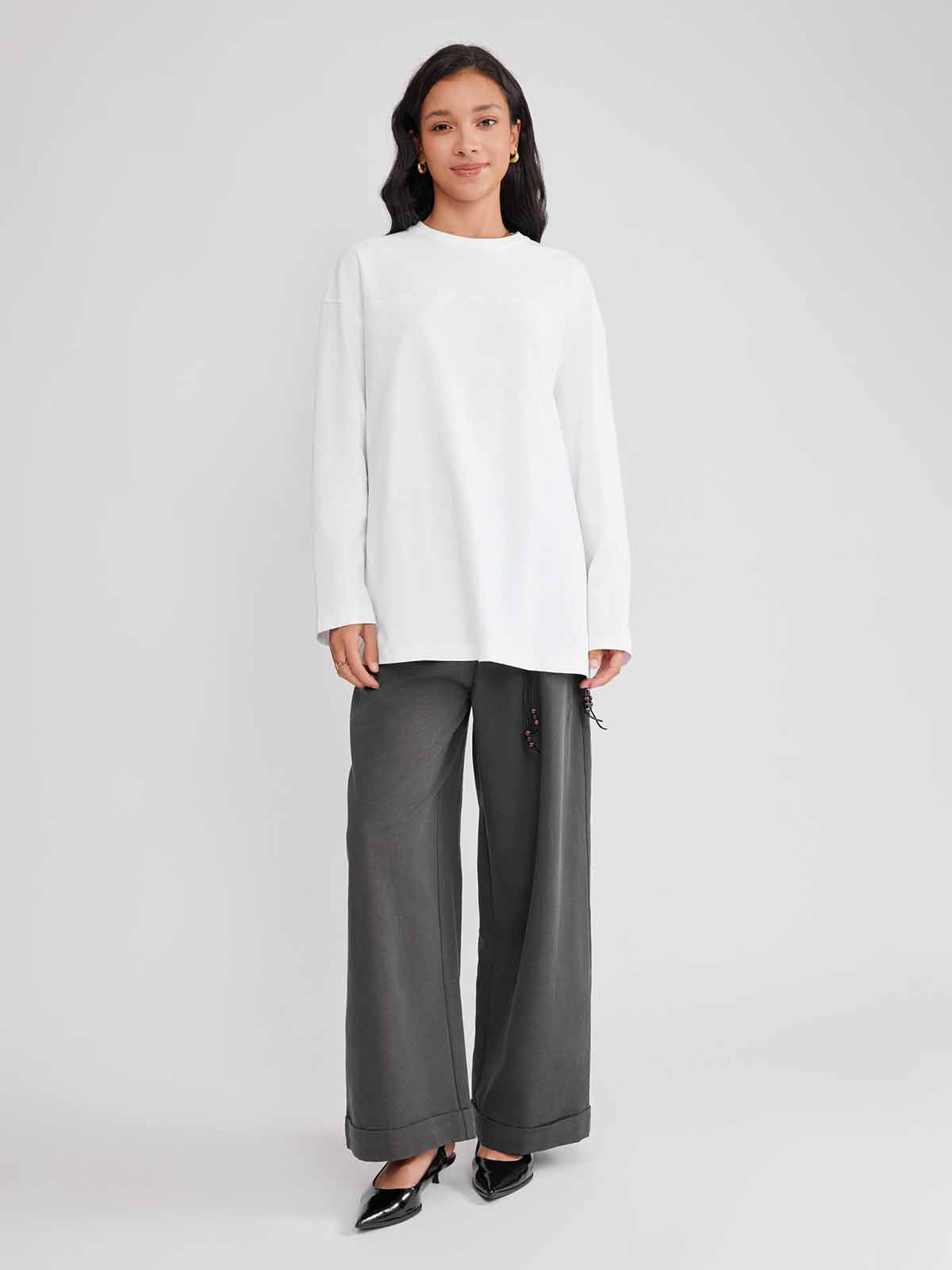 ASOBIO Long-Sleeve 100% Cotton T-Shirt