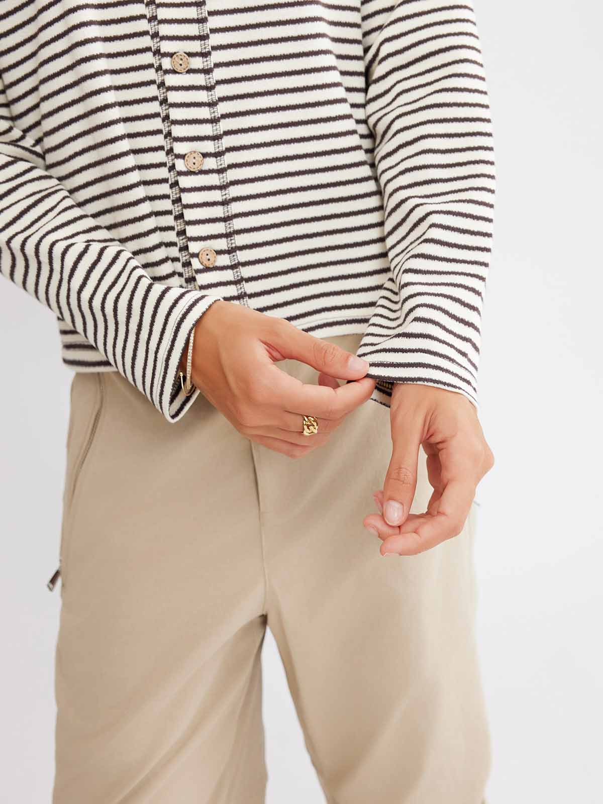 ASOBIO Striped Knit Cardigan