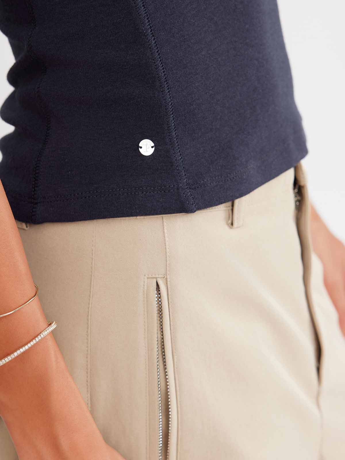 ASOBIO Wool Blend Short-Sleeve Top