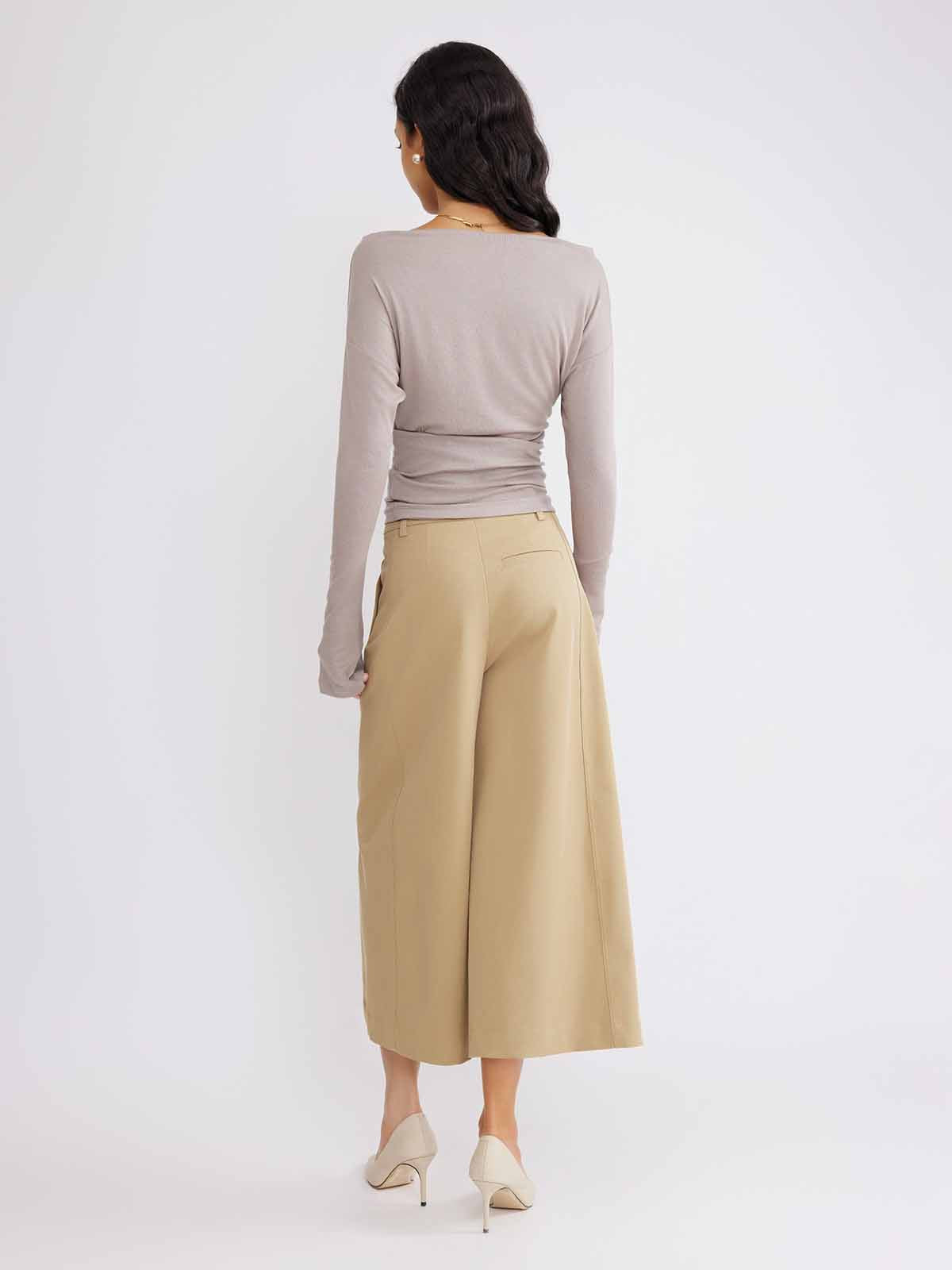 ASOBIO Wool Blend Ruched T-Shirt