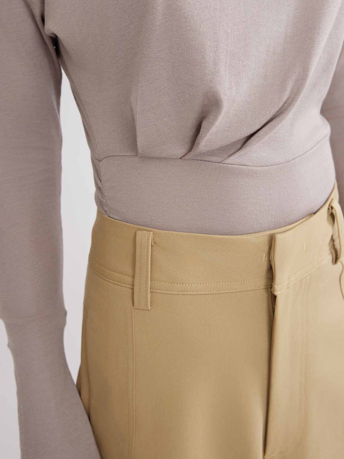 ASOBIO Wool Blend Ruched T-Shirt