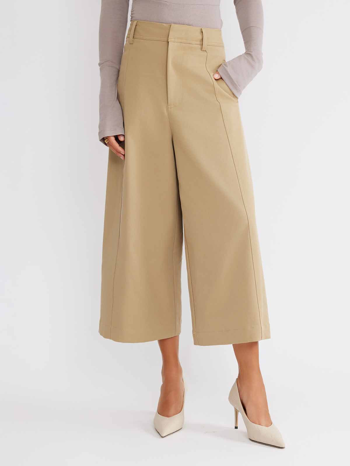 ASOBIO Wide-Leg Cropped Trousers