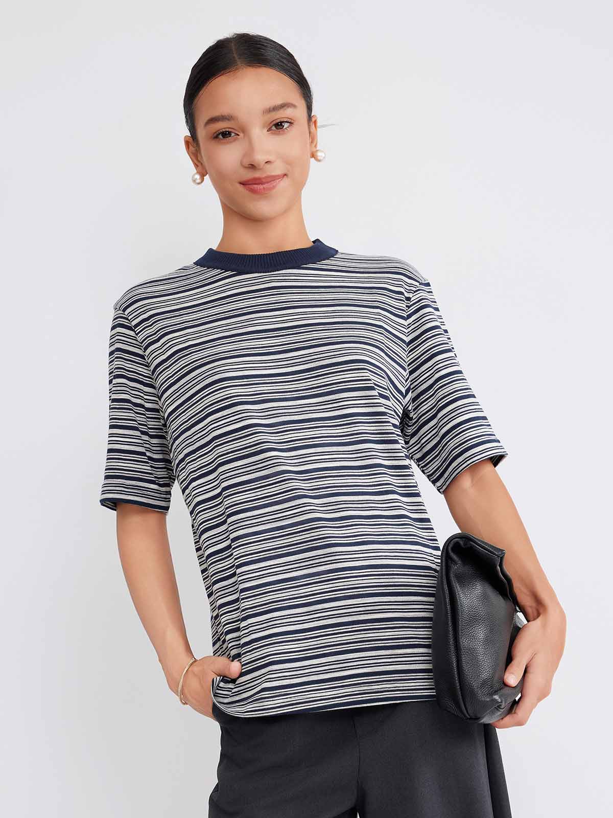 ASOBIO Colorblock Cotton T-Shirt