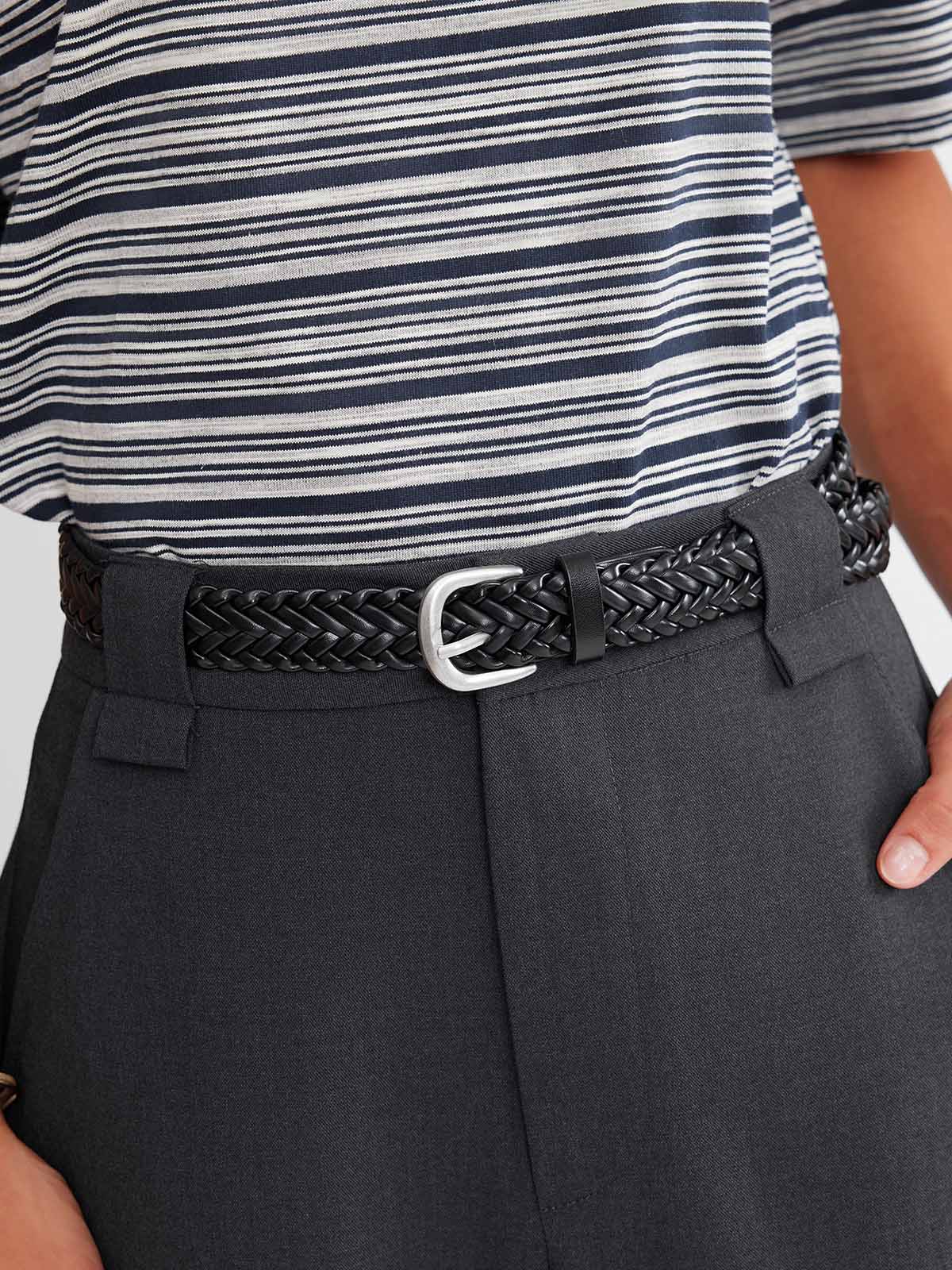 ASOBIO Belted Straight-Leg Trousers