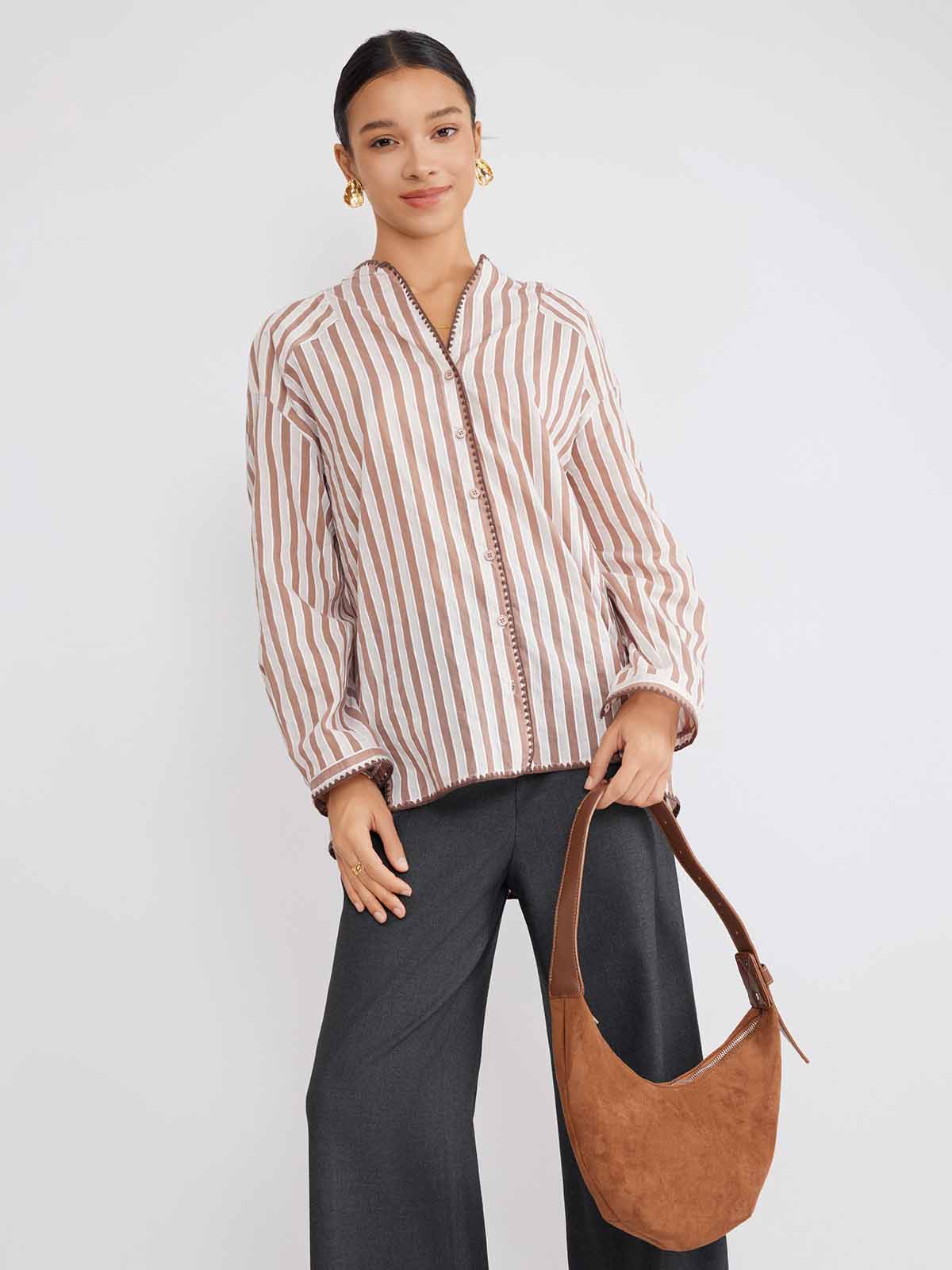 ASOBIO Striped Relaxed Shirt
